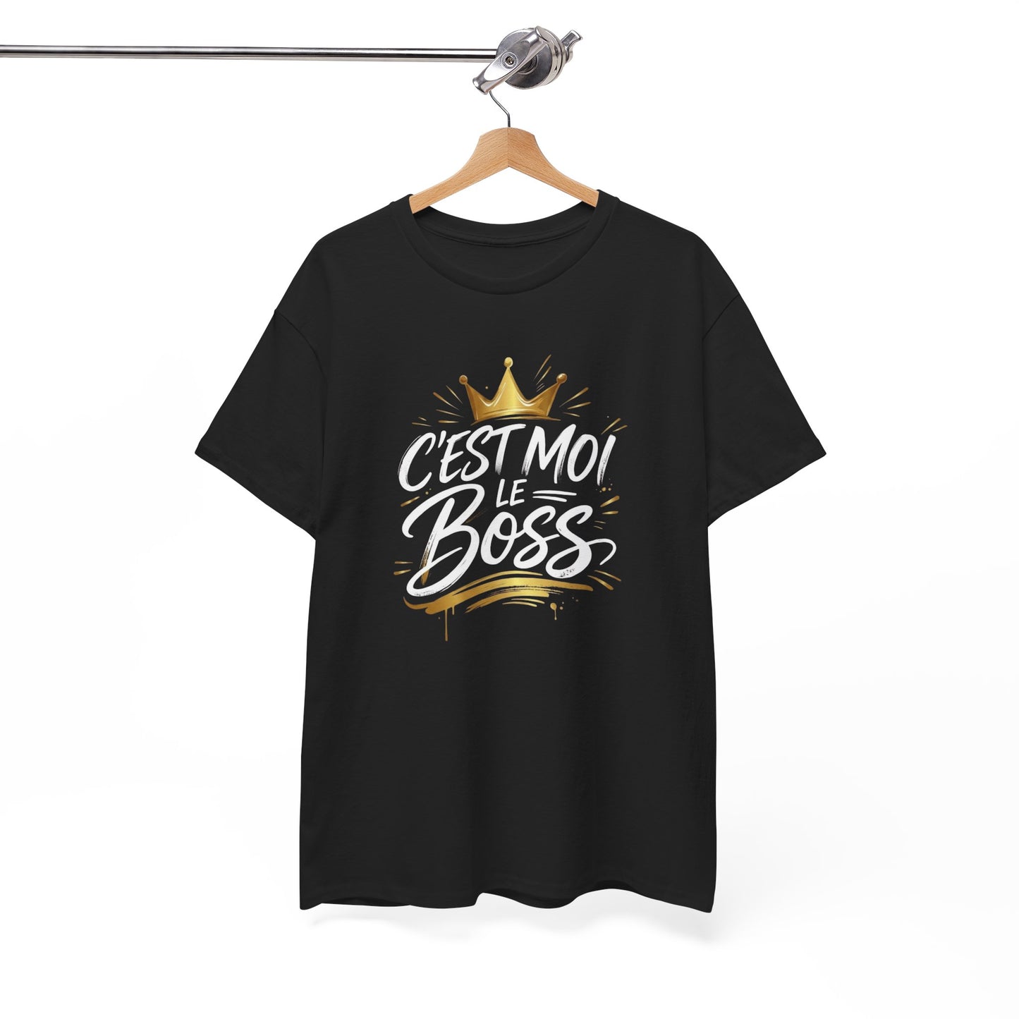T-Shirt "C’est Moi le Boss" – Design Couronne Dorée – Tee-Shirt Humoristique Confiance et Leadership