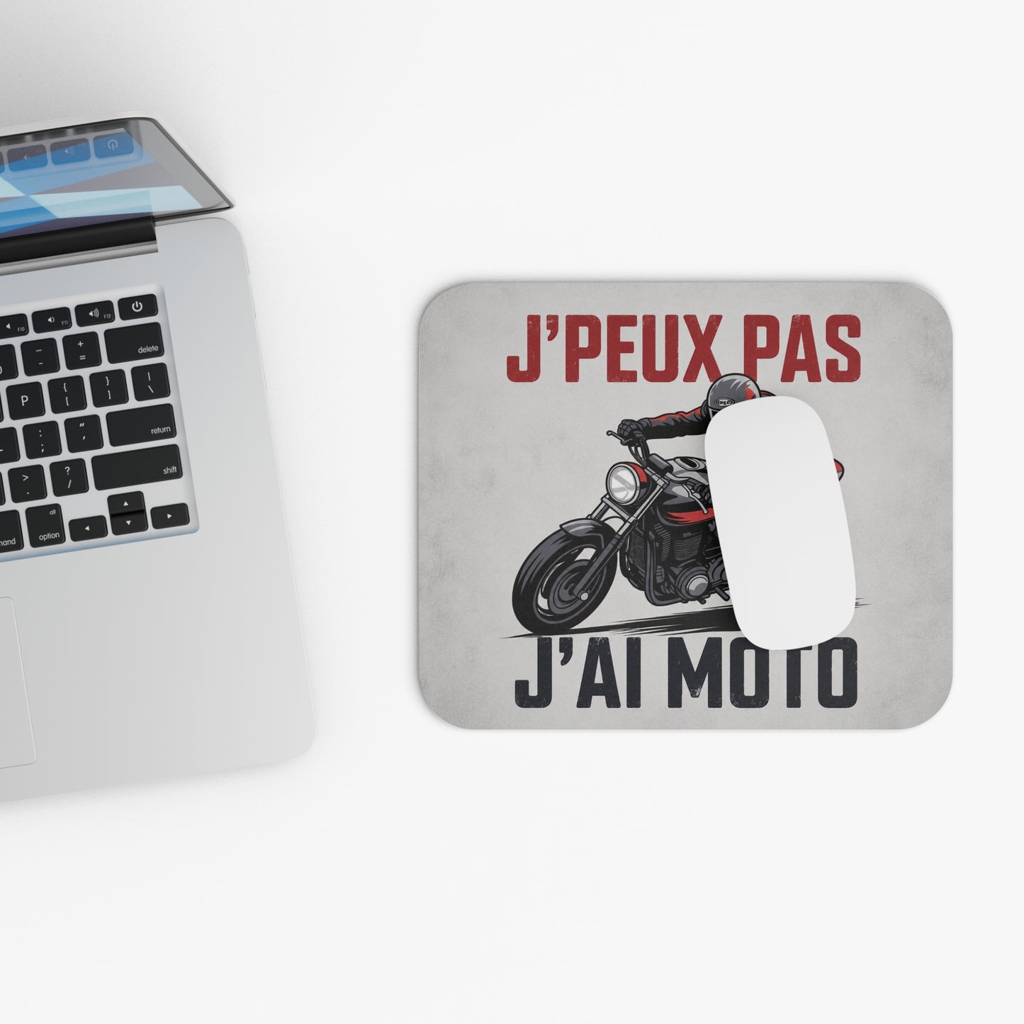 Tapis de Souris 22X18cm J'Peux Pas J'ai Moto Humour Cadeau Motard Homme et Femme Passion Moto Bureau Gaming Deux Roues