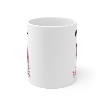 Mug Personnalisé Cheval Aquarelle 325ml – Tasse Céramique Prénom Design Équestre Fleuri – Cadeau Cavalière