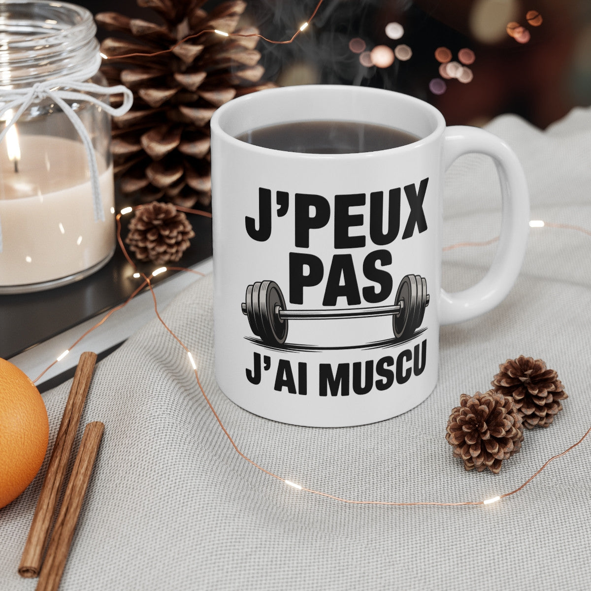 Mug Humour J’peux Pas J’ai Muscu – Tasse Céramique 325ml