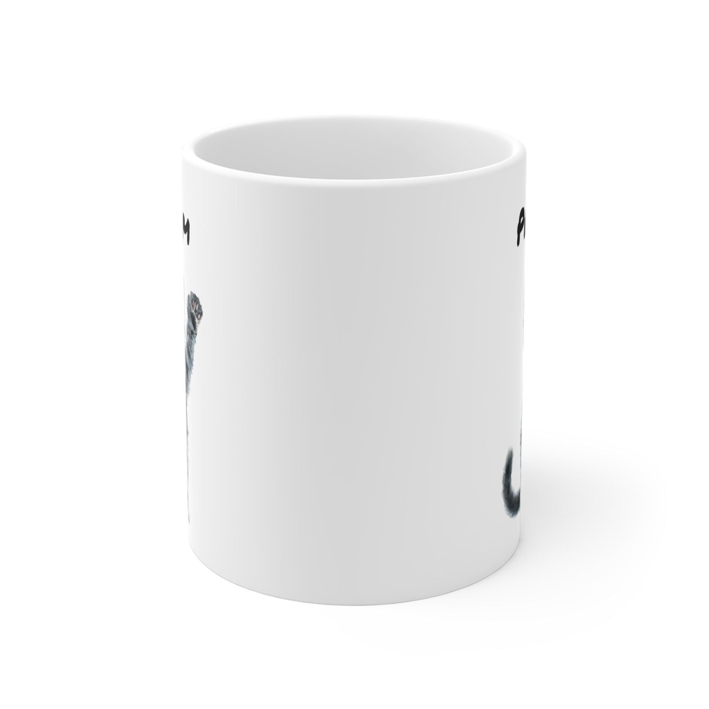 Tasse Personnalisable Chaton Gris Aquarelle – Mug Céramique 325 ml – Cadeau Prénom Mignon pour Amoureux des Chats