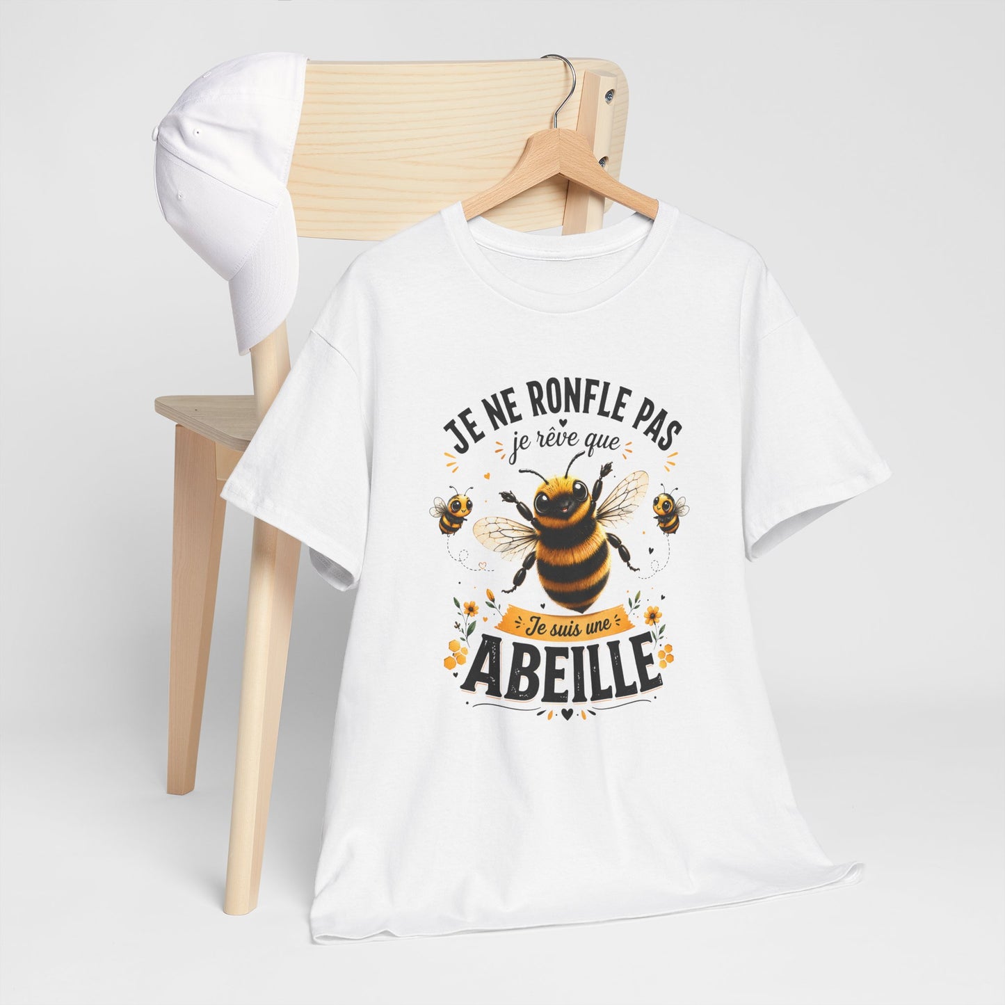 Tee-Shirt Je Ne Ronfle Pas Je Rêve Que Je Suis Une Abeille – Abeille Drôle et Mignonne – Cadeau Humour Homme Femme Adulte Amoureux des Abeilles