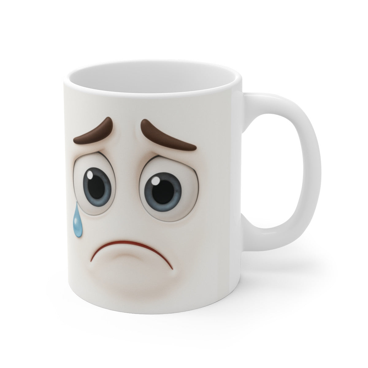 Mug Humour Visage Triste – Tasse Drôle Expression Émotive Céramique 325ml