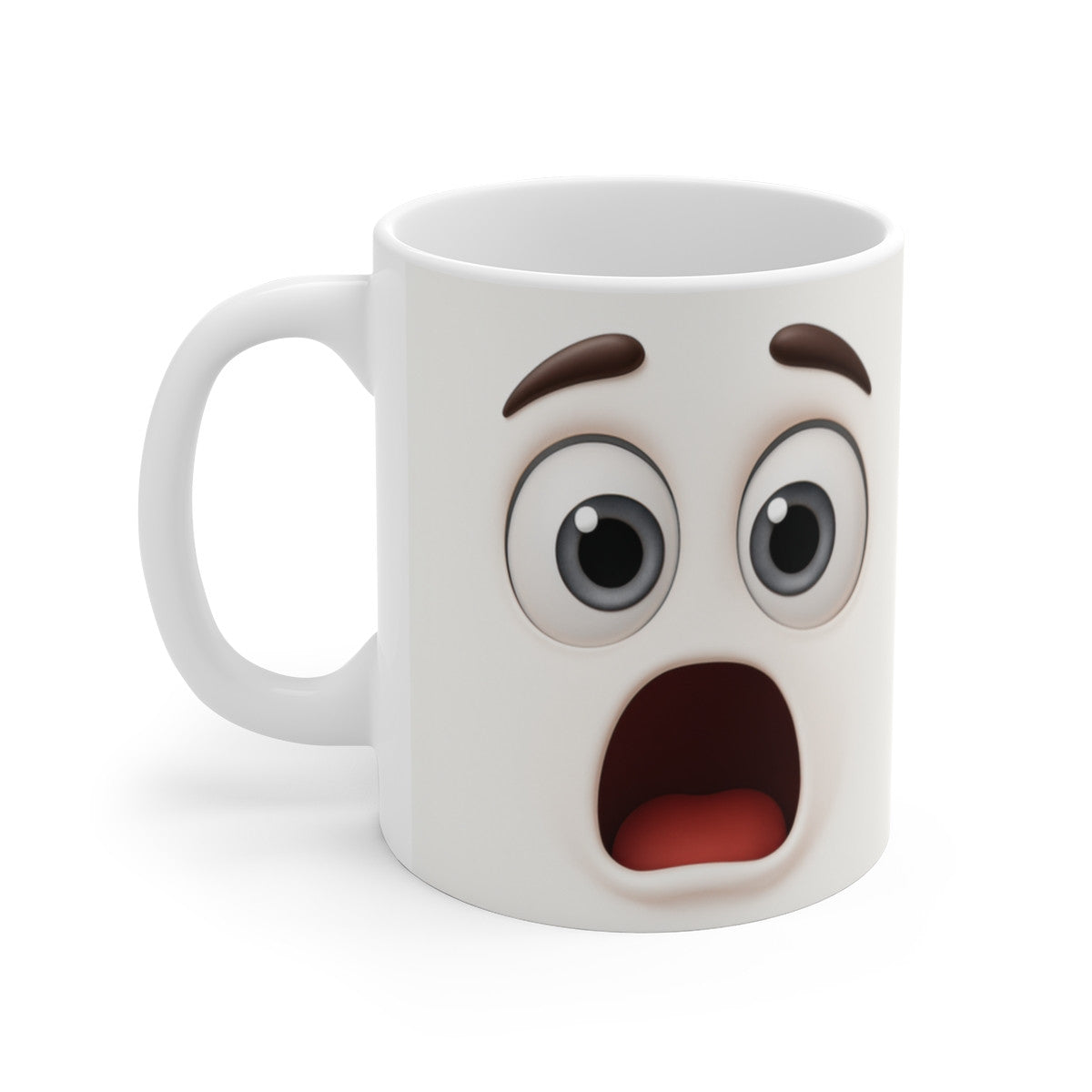 Mug Humour Visage Surpris – Tasse Drôle Réaction Café Matin Céramique 325ml