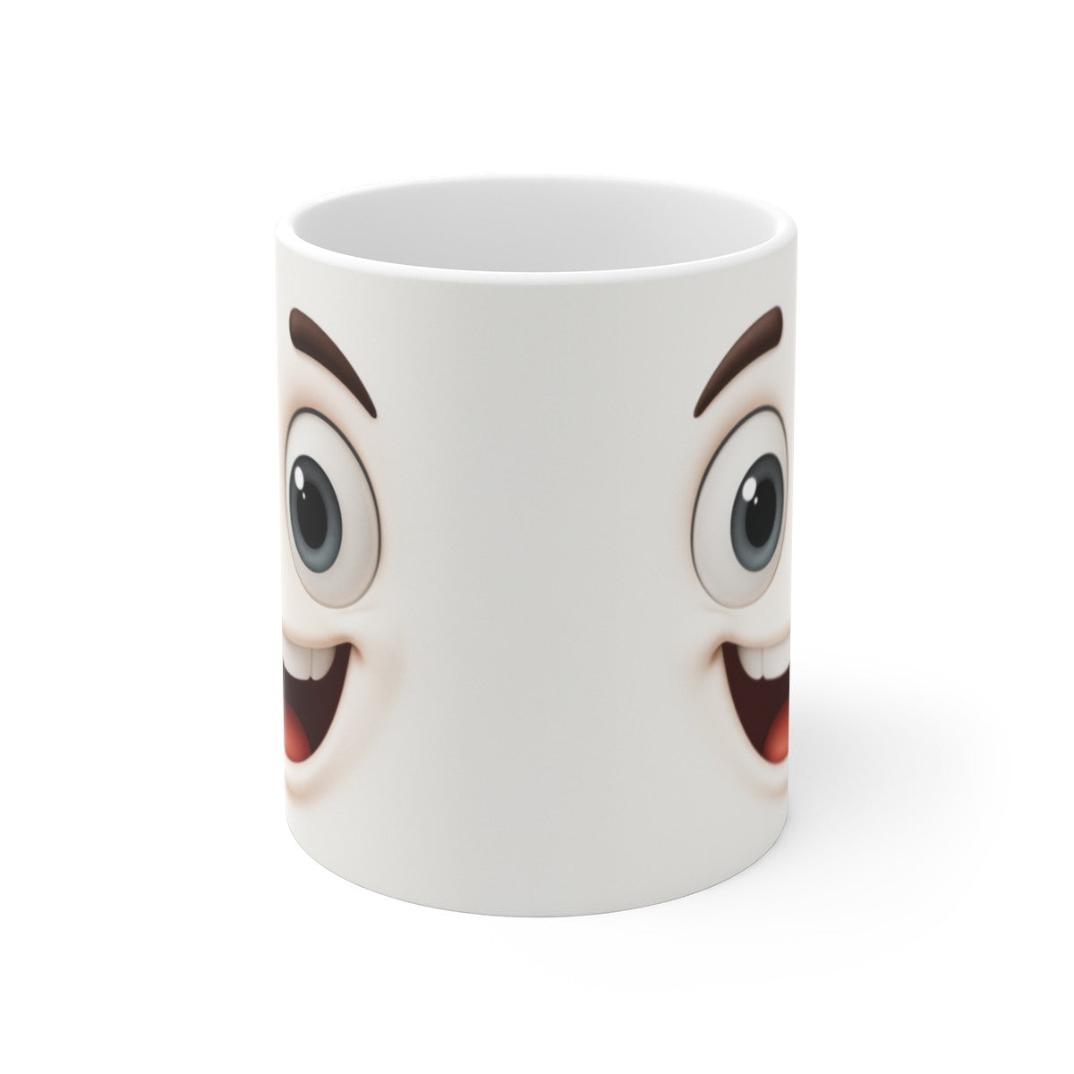 Mug Humour Visage Souriant – Tasse Drôle Bonne Humeur Matin Céramique 325ml