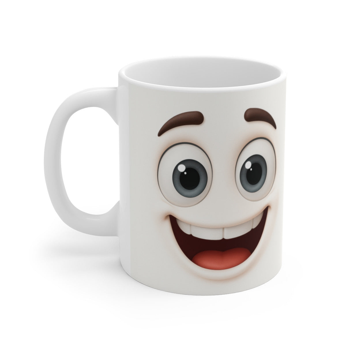 Mug Humour Visage Souriant – Tasse Drôle Bonne Humeur Matin Céramique 325ml