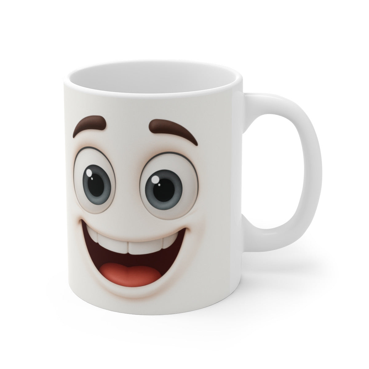 Mug Humour Visage Souriant – Tasse Drôle Bonne Humeur Matin Céramique 325ml
