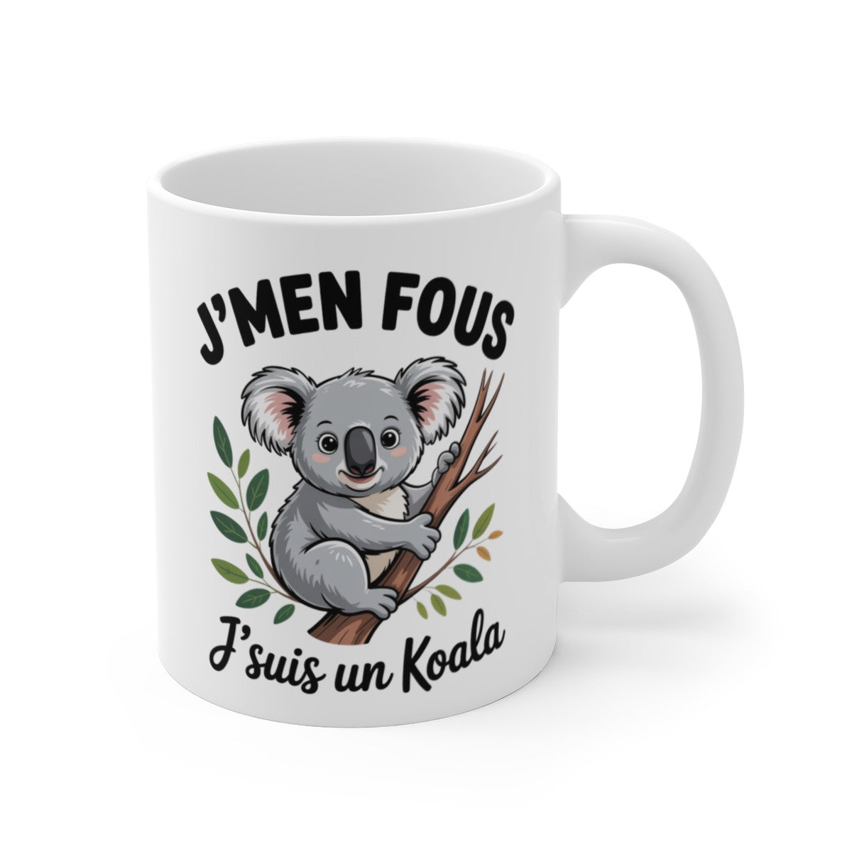 Mug Humour Koala – Tasse Drôle J’men Fous J’suis un Koala Céramique 325ml