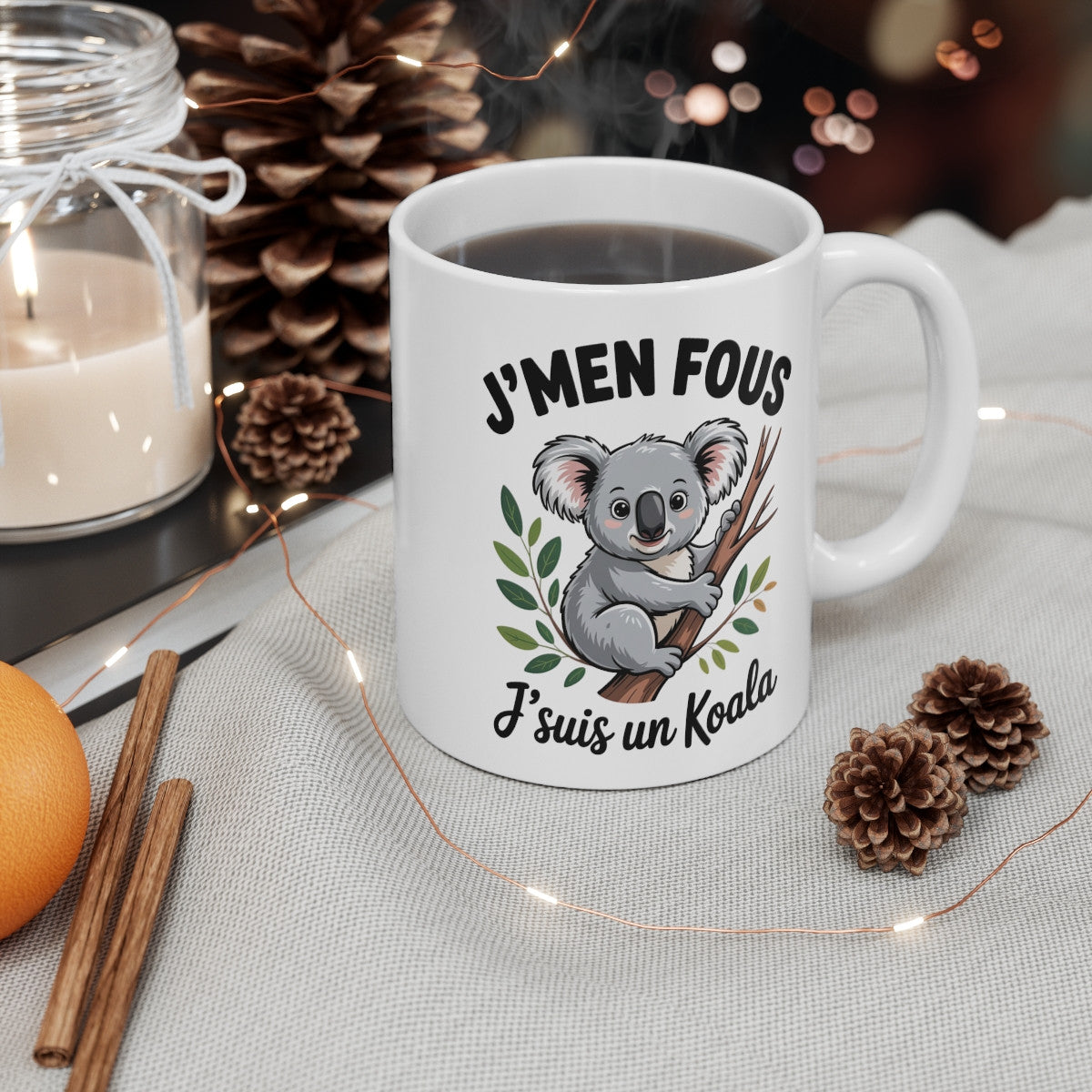 Mug Humour Koala – Tasse Drôle J’men Fous J’suis un Koala Céramique 325ml