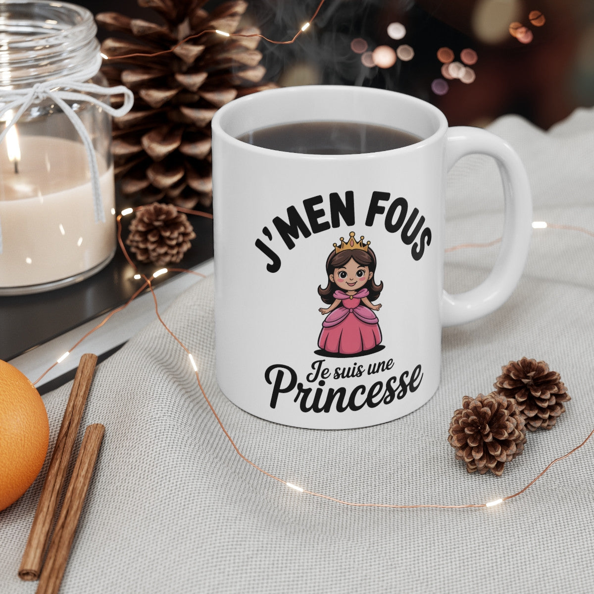 Mug Humour Princesse – Tasse Drôle J’men Fous Je Suis Une Princesse Céramique 325ml