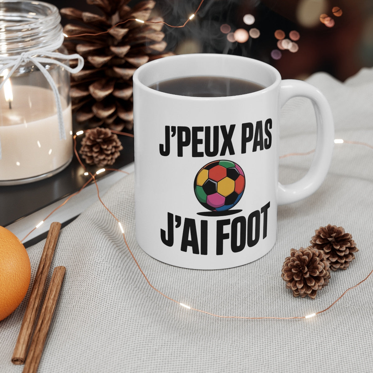 Mug J’peux Pas J’ai Foot – Tasse Humour Football Supporter Joueur Cadeau Original