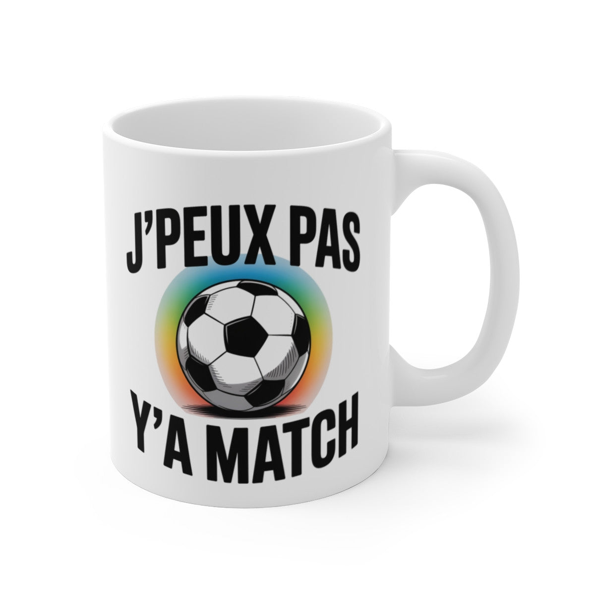 Mug J’peux Pas Y’a Match – Tasse Humour Football Supporter – Cadeau Original Joueur Fan de Foot