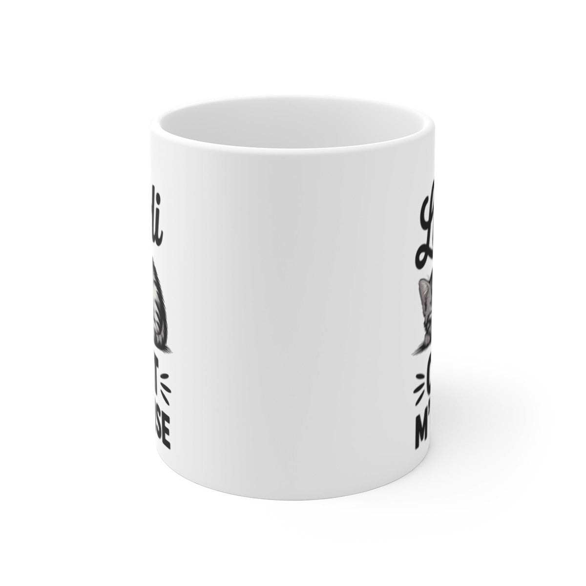 Mug Humour Chat – Les Lundi Chat m’Épuise – Tasse Amusante avec Chaton Fatigué – Cadeau Original