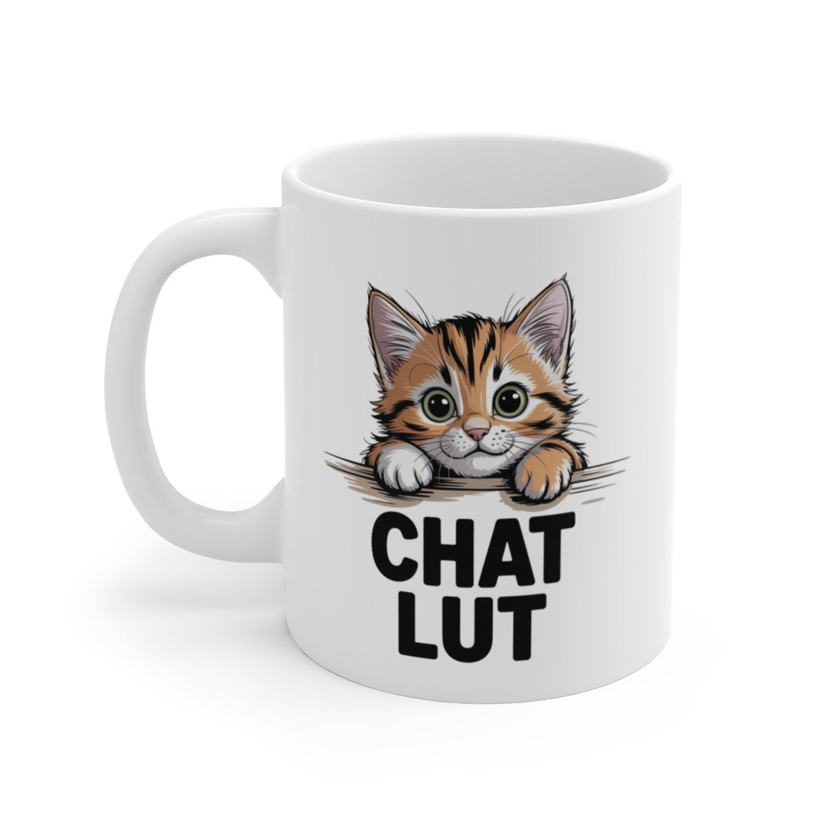 Mug Chat Lut – Tasse Céramique 325ml – Design Chat Mignon – Compatible Micro-Ondes et Lave-Vaisselle