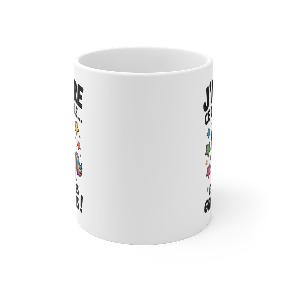 Mug Licorne Humour – Tasse Céramique 325ml – Design Arc-en-Ciel Mignon – Compatible Micro-Ondes et Lave-Vaisselle