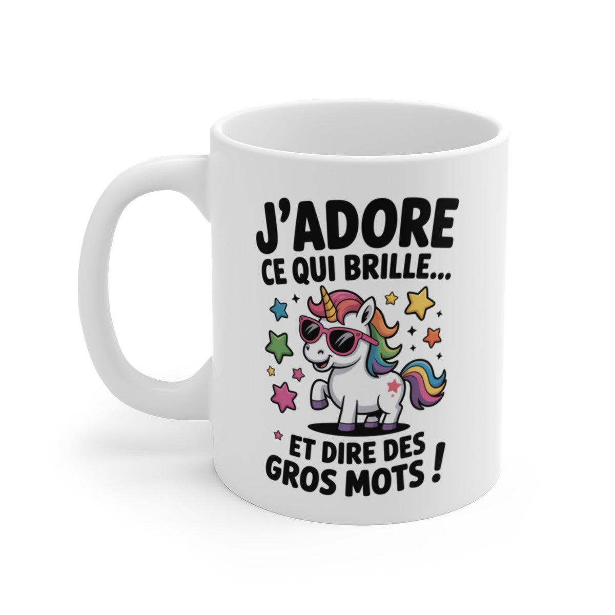 Mug Licorne Humour – Tasse Céramique 325ml – Design Arc-en-Ciel Mignon – Compatible Micro-Ondes et Lave-Vaisselle