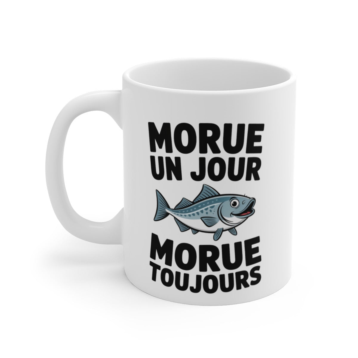 Mug Morue Humour – Tasse Céramique 325ml – Design Poisson Drôle – Compatible Micro-Ondes et Lave-Vaisselle