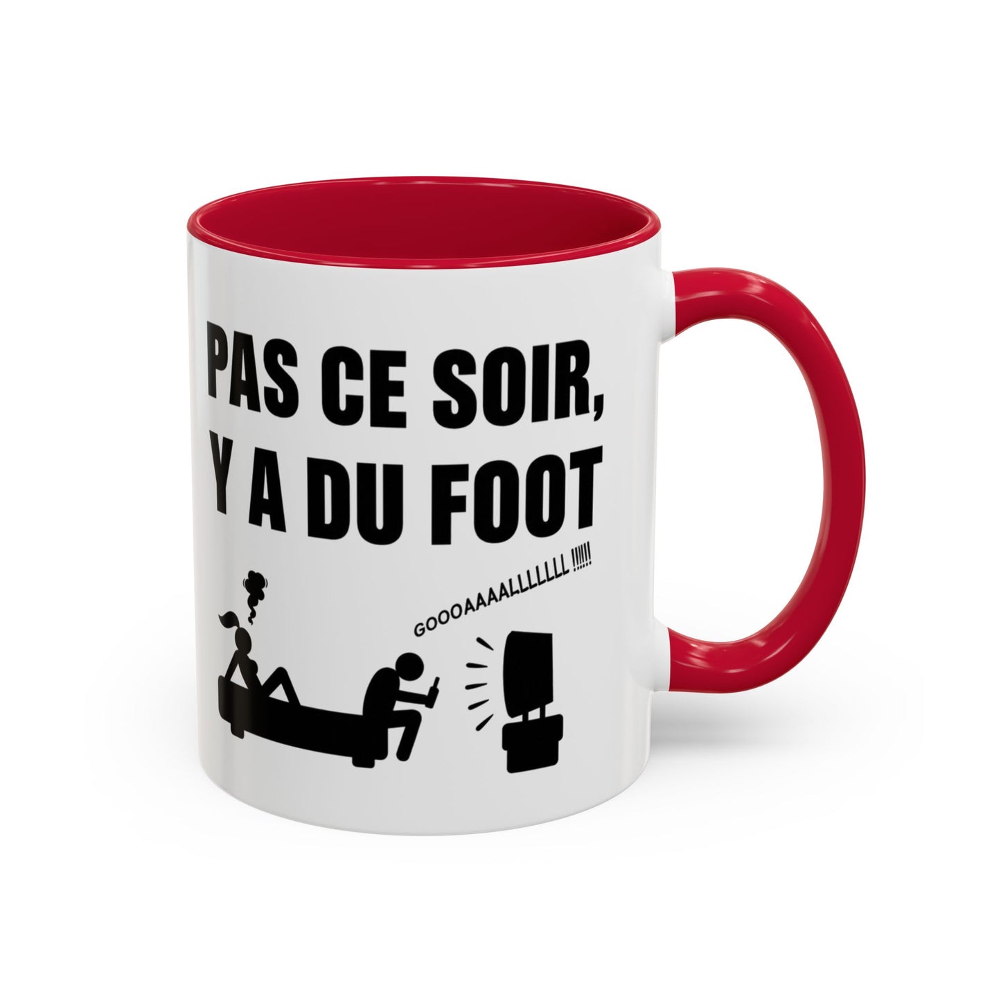 Mug Humour Football – Pas Ce Soir Y A Du Foot – Tasse Drôle Cadeau Original Fan De Foot Céramique 325ml