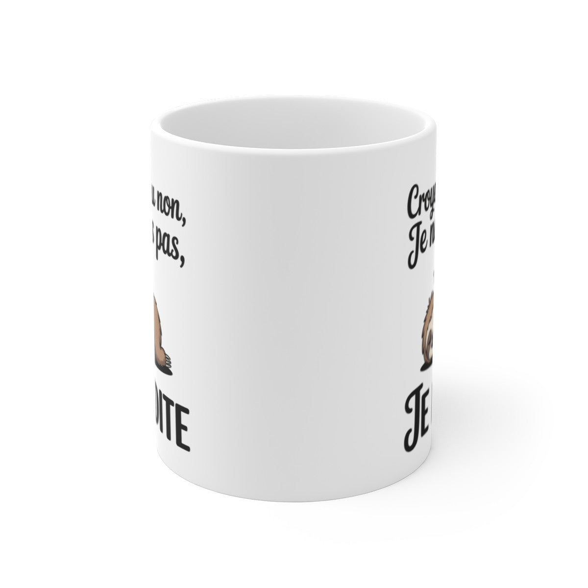 Mug Paresseux Humour – Tasse Céramique 325ml – Design Paresseux qui Médite – Compatible Micro-Ondes et Lave-Vaisselle