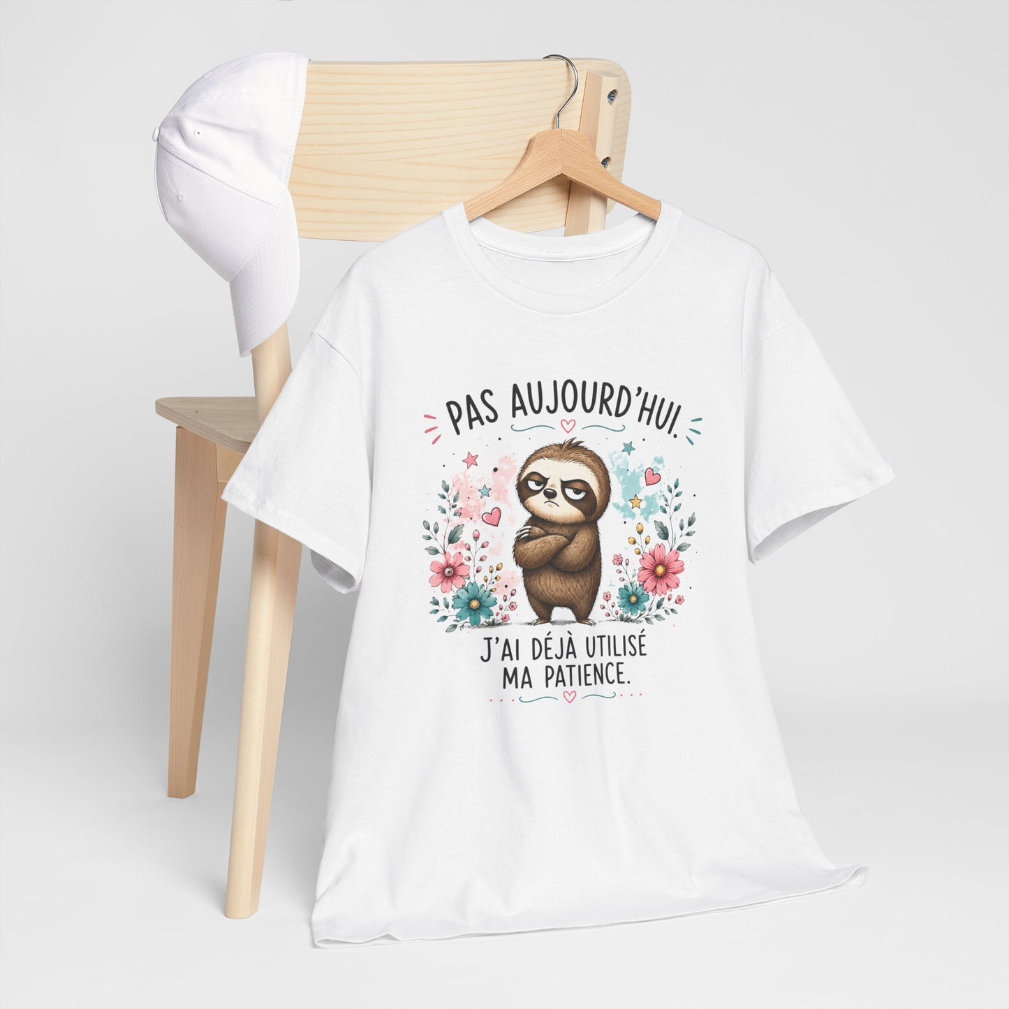 Tee-Shirt Humour Homme et Femme – Paresseux Drôle Blasé – Idée Cadeau Original Animal Mignon Patience Anniversaire