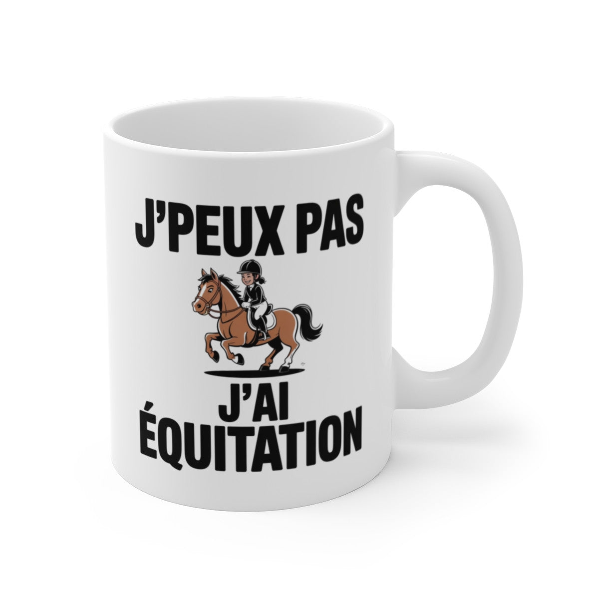Mug Équitation Humour – Tasse Céramique 325ml – Design Cavalier et Cheval – Compatible Micro-Ondes et Lave-Vaisselle