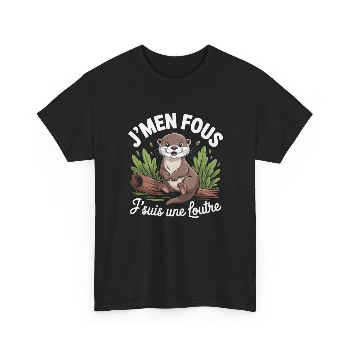 Tee Shirt J’m’en fous j’suis une Loutre – T-Shirt Humour Animal Mignon Femme ou Unisexe Noir S-3XL