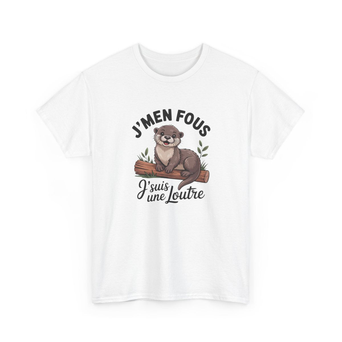 Tee Shirt J’m’en fous j’suis une Loutre – T-Shirt Humour Animal Mignon Femme Blanc ou Gris S-3XL