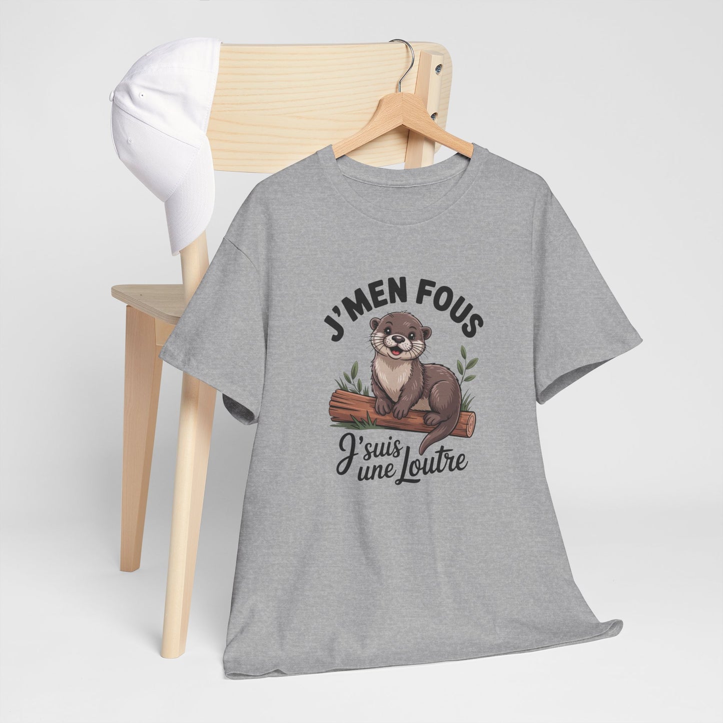 Tee Shirt J’m’en fous j’suis une Loutre – T-Shirt Humour Animal Mignon Femme Blanc ou Gris S-3XL
