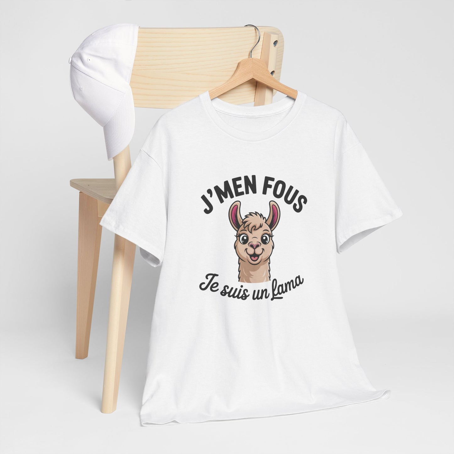 T-shirt Humour J’m’en Fous Je Suis un Lama  Tee Shirt Drôle Animal Mignon Unisexe Blanc Gris Sport  Idée Cadeau Originale