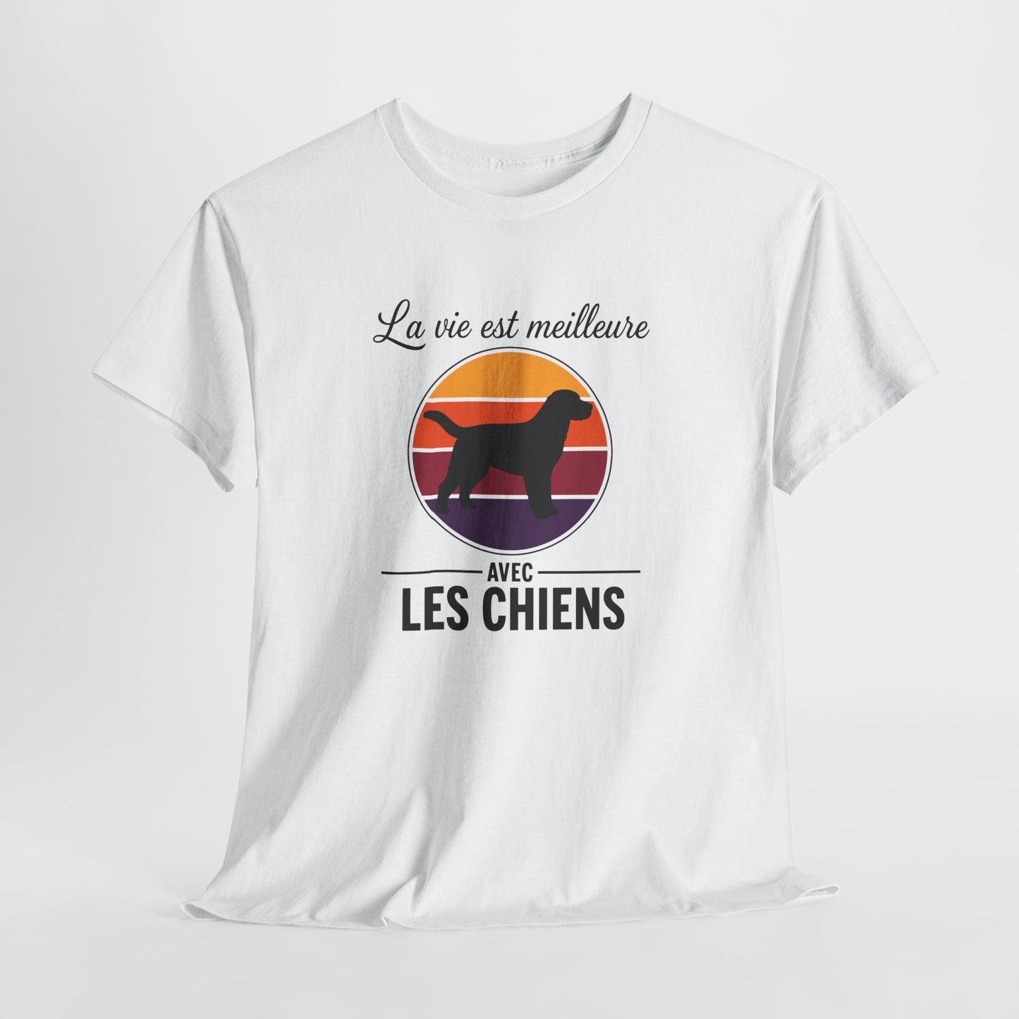 T-Shirt Chien Homme et Femme – Cadeau Amoureux des Chiens – Passion Animaux Compagnon Canin – Idée Cadeau Maître Maîtresse Chien