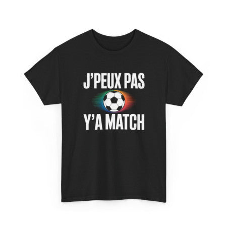 T-shirt Humour J’Peux Pas J’Ai Foot – Tee Shirt Drôle Football Unisexe Blanc Gris Sport – Idée Cadeau Fan de Foot
