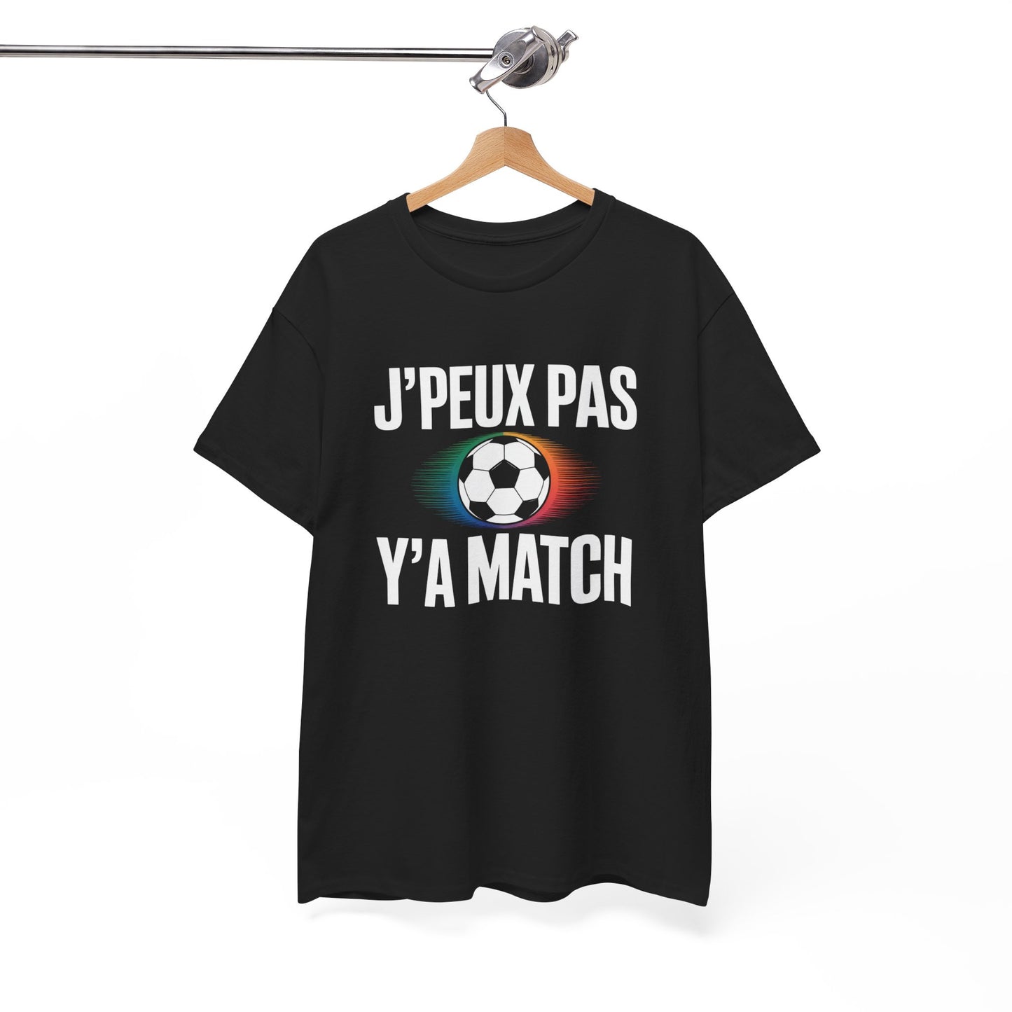 T-shirt Humour J’Peux Pas J’Ai Foot – Tee Shirt Drôle Football Unisexe Blanc Gris Sport – Idée Cadeau Fan de Foot