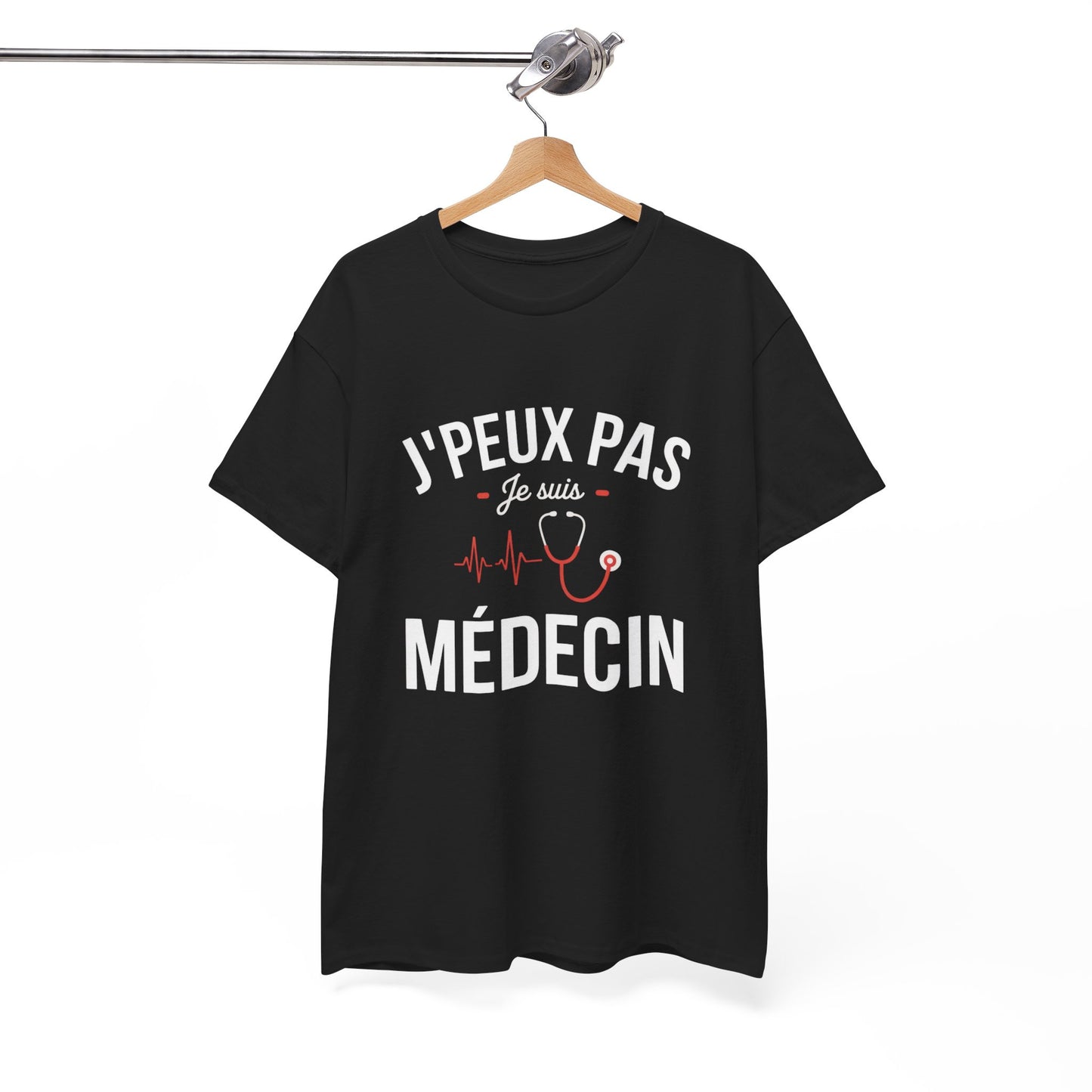T-shirt Humour J’Peux Pas Je Suis Médecin  Tee Shirt Drôle Profession Santé  Noir  Idée Cadeau Médecin Étudiant Infirmier
