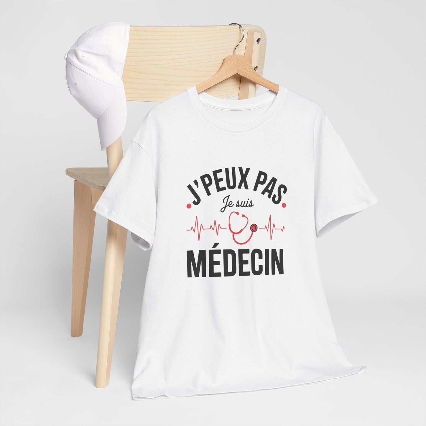 T-shirt Humour J’Peux Pas Je Suis Médecin Tee Shirt Drôle Profession Santé  Blanc Gris Sport  Idée Cadeau Médecin