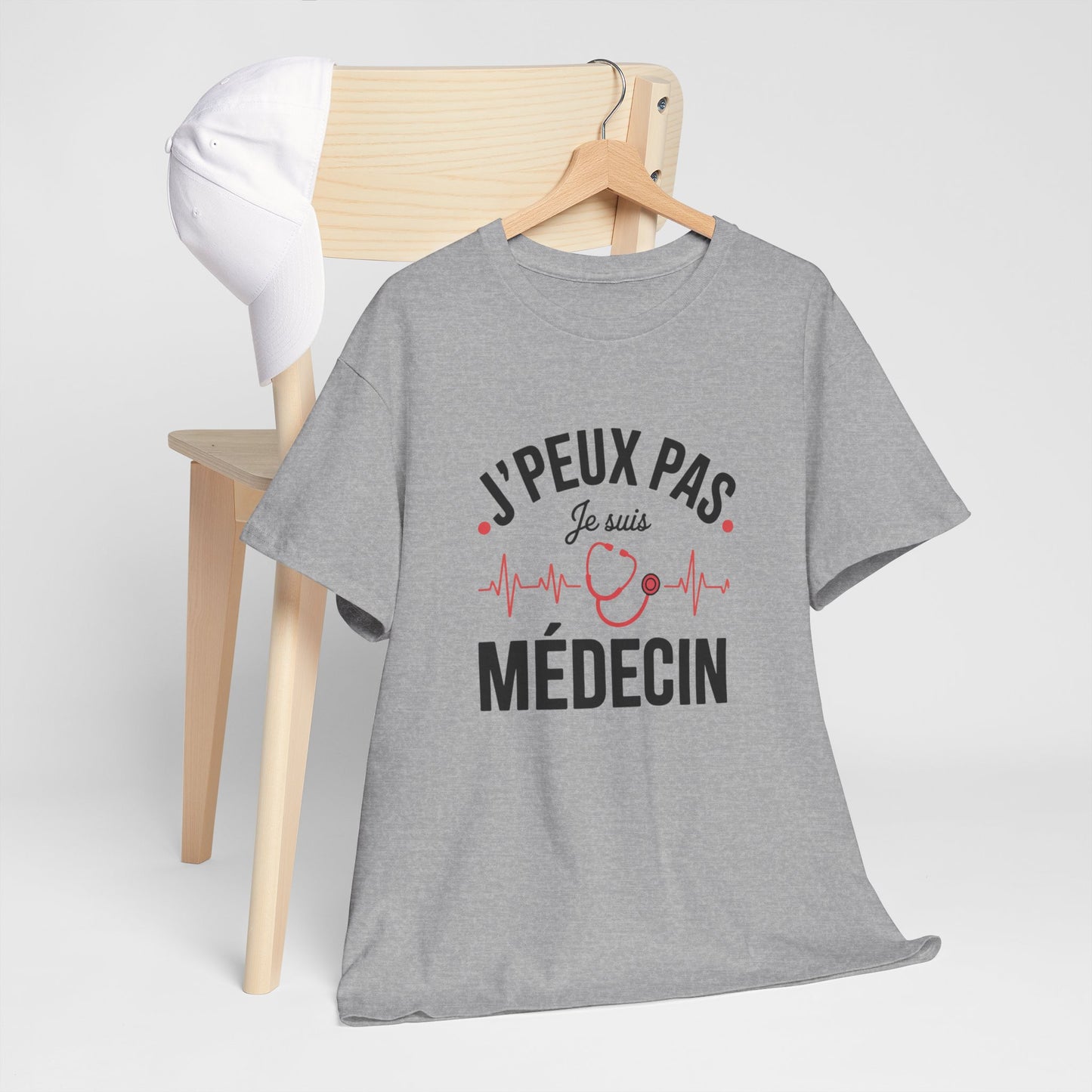 T-shirt Humour J’Peux Pas Je Suis Médecin Tee Shirt Drôle Profession Santé  Blanc Gris Sport  Idée Cadeau Médecin