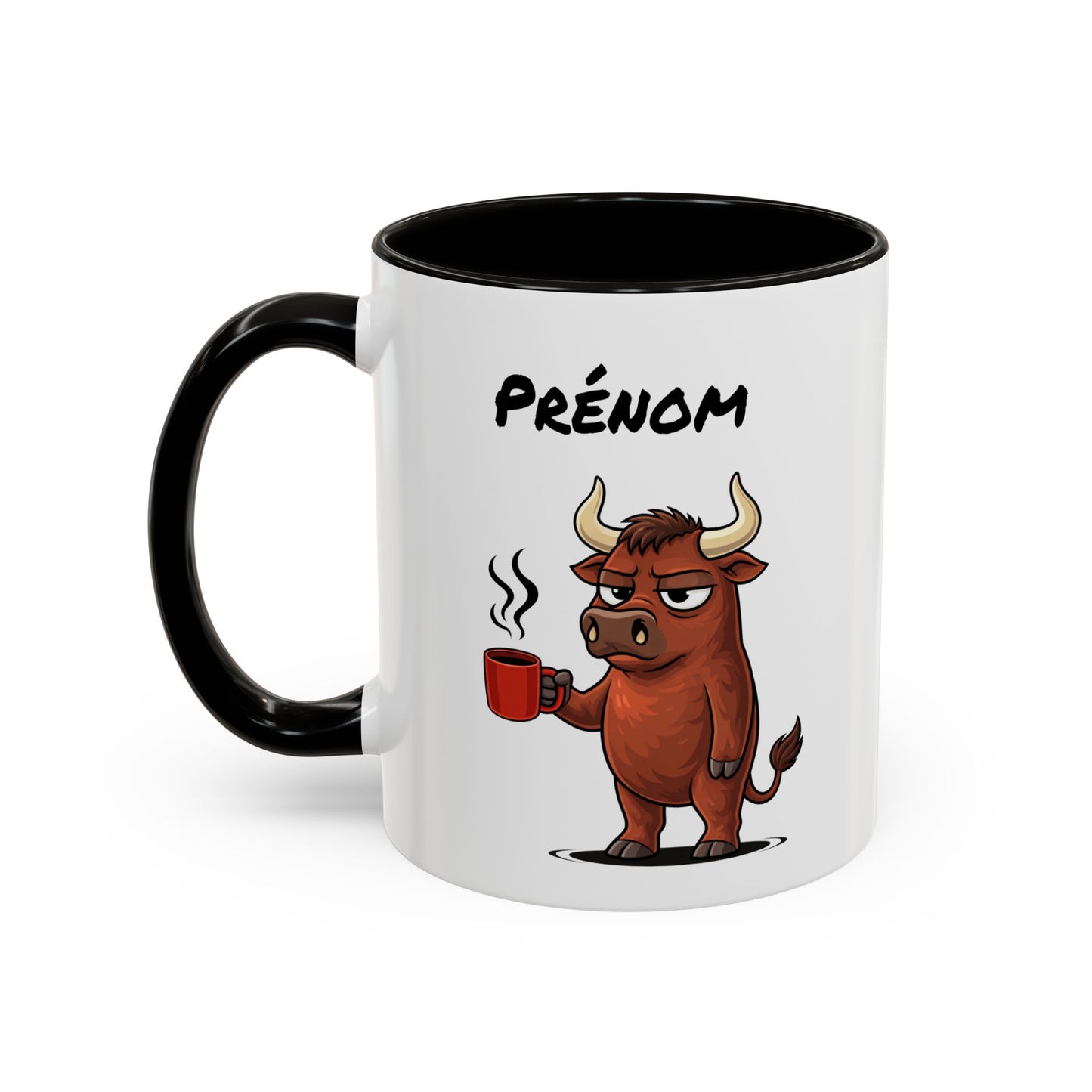 Mug Taureau Personnalisable 325ml – Tasse Café Humour Animal Signe Astrologique Taureau Drôle