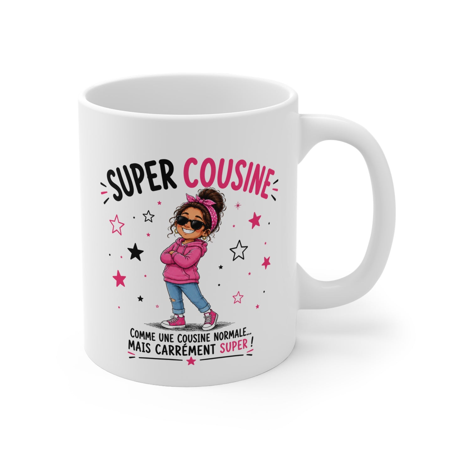 Mug Super Cousine – Tasse Cadeau Originale pour Cousine – Idée Cadeau Anniversaire Noël Femme