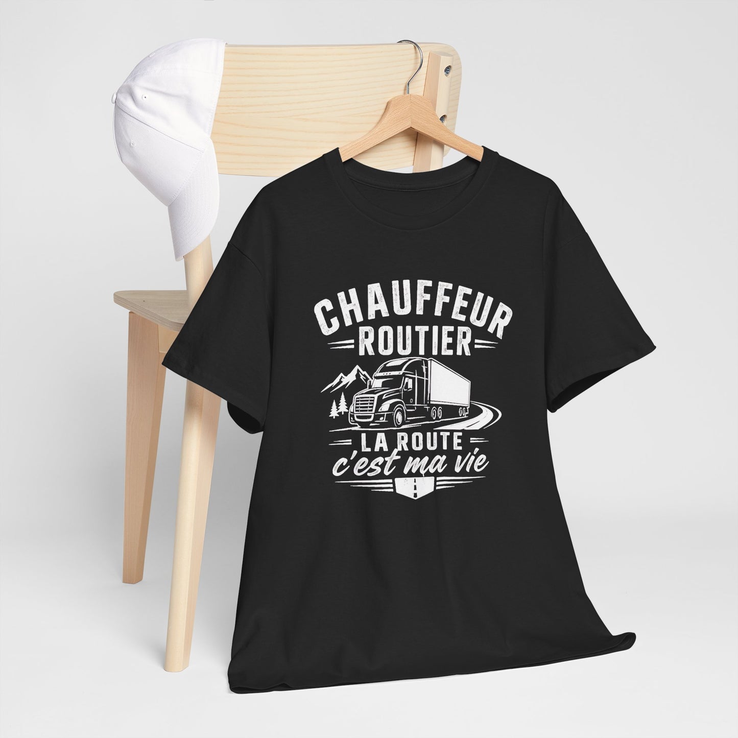 Tee Shirt Homme Chauffeur Routier Camion Poids Lourd Cadeau Conducteur Routier Transporteur Passion Route