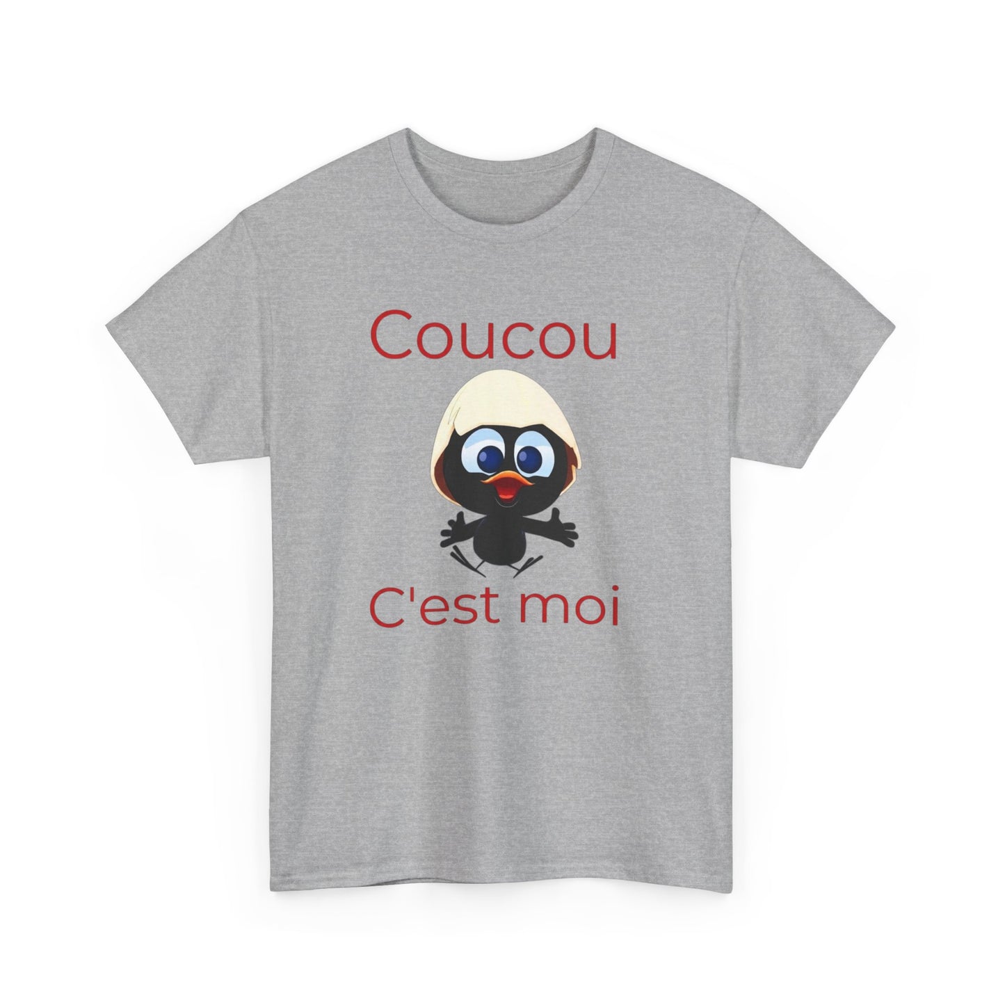 T-Shirt Calimero Cartoon Humour – Coucou C’est Moi Rouge – Tee Shirt Vintage Drôle Homme Femme