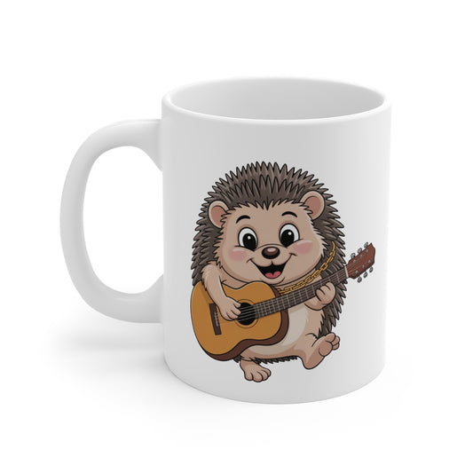 Mug Hérisson Guitare 325ml – Tasse en Céramique avec Hérisson Mignon Musicien – Cadeau Original