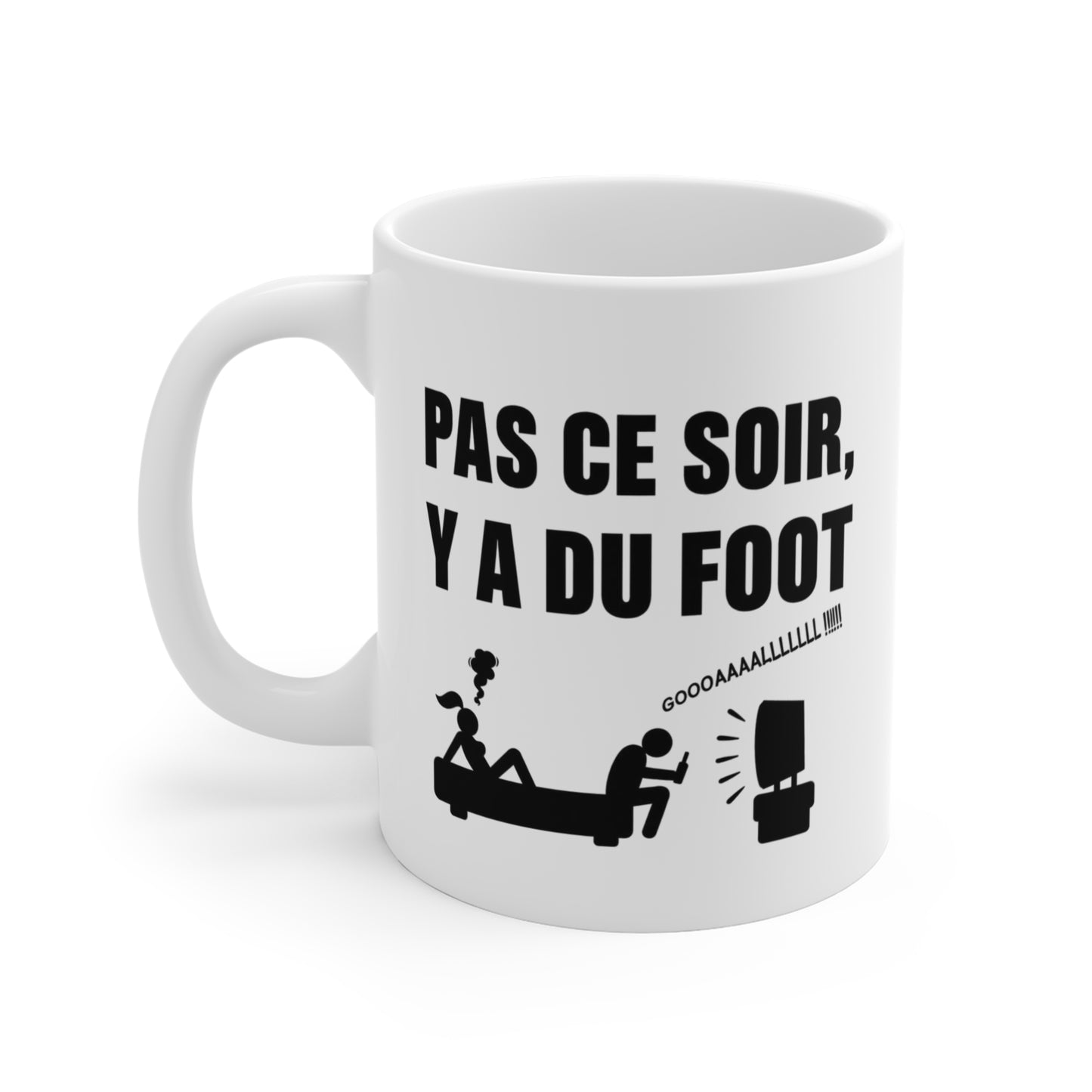 Tasse Pas Ce Soir Y A Du Foot – Mug Humour Football –  Idée Cadeau Fan de Foot Homme 325ml