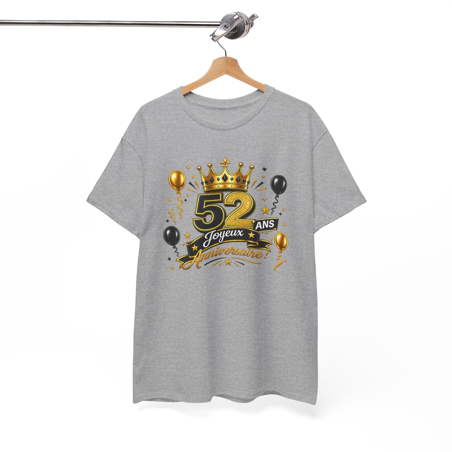 Tee Shirt Anniversaire 52 Ans Homme et Femme – Joyeux Anniversaire – Cadeau 52 Ans