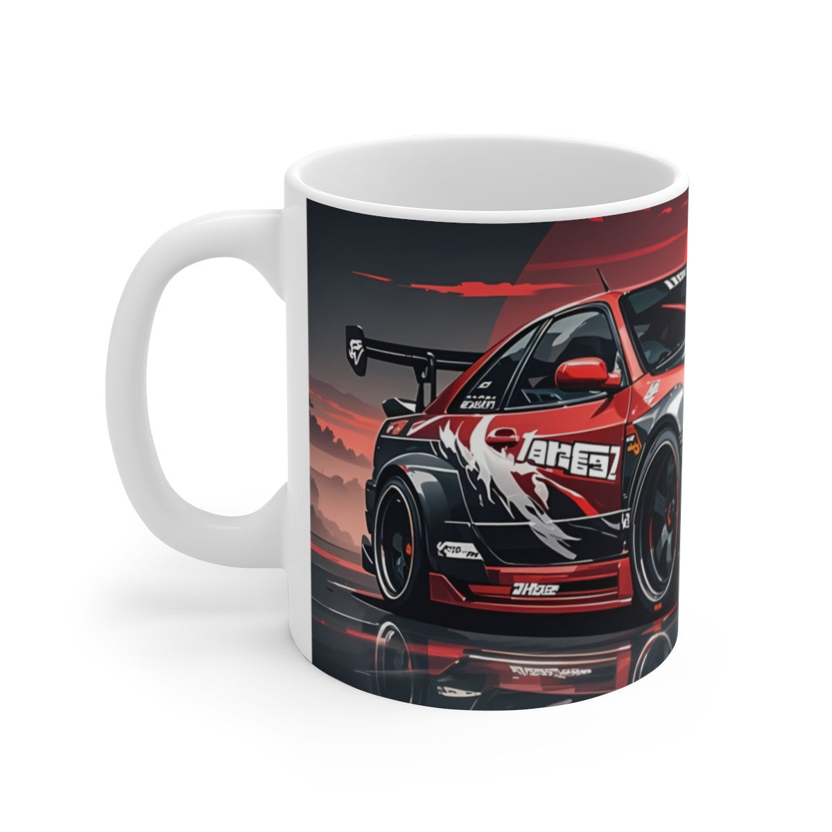 Tasse Voiture Japonaise JDM – Mug Céramique 325 ml – Design Racing Drift Rouge & Noir