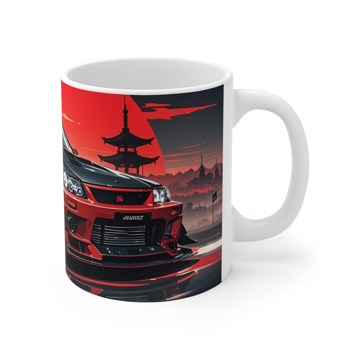 Tasse Voiture Japonaise JDM – Mug Céramique 325 ml – Design Racing Drift Rouge & Noir