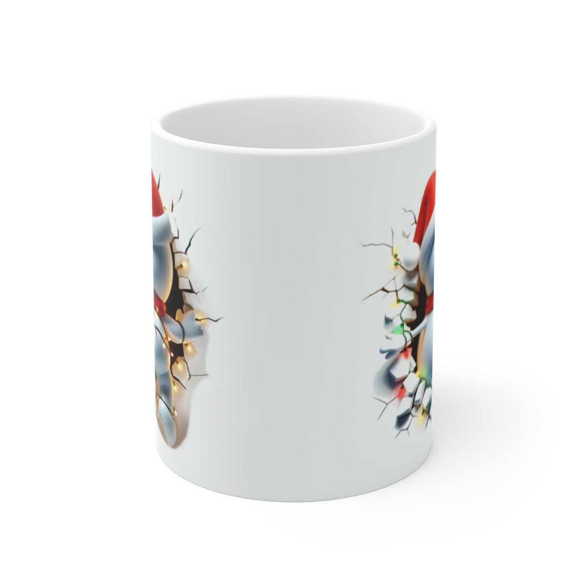 Tasse Drôle de Noël Bonhomme de Neige – Mug Céramique 325 ml – Design Humoristique Guirlandes