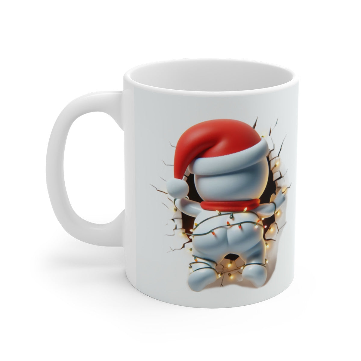 Tasse Drôle de Noël Bonhomme de Neige – Mug Céramique 325 ml – Design Humoristique Guirlandes