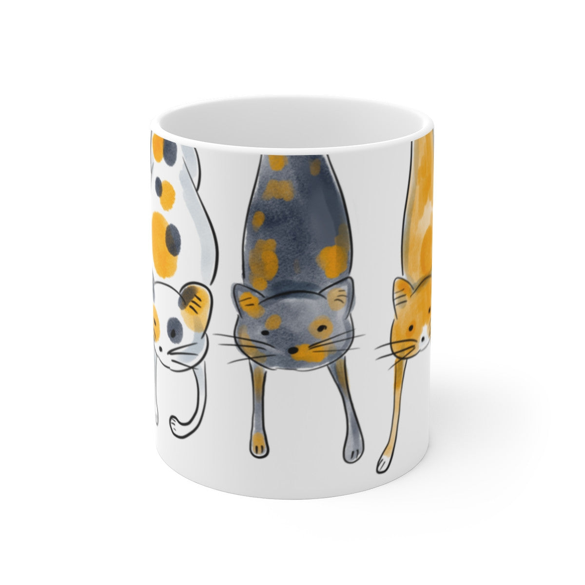Tasse Chats Aquarelle – Mug Céramique 325 ml – Design Félin Artistique Coloré – Cadeau Amoureux des Chats Café Thé