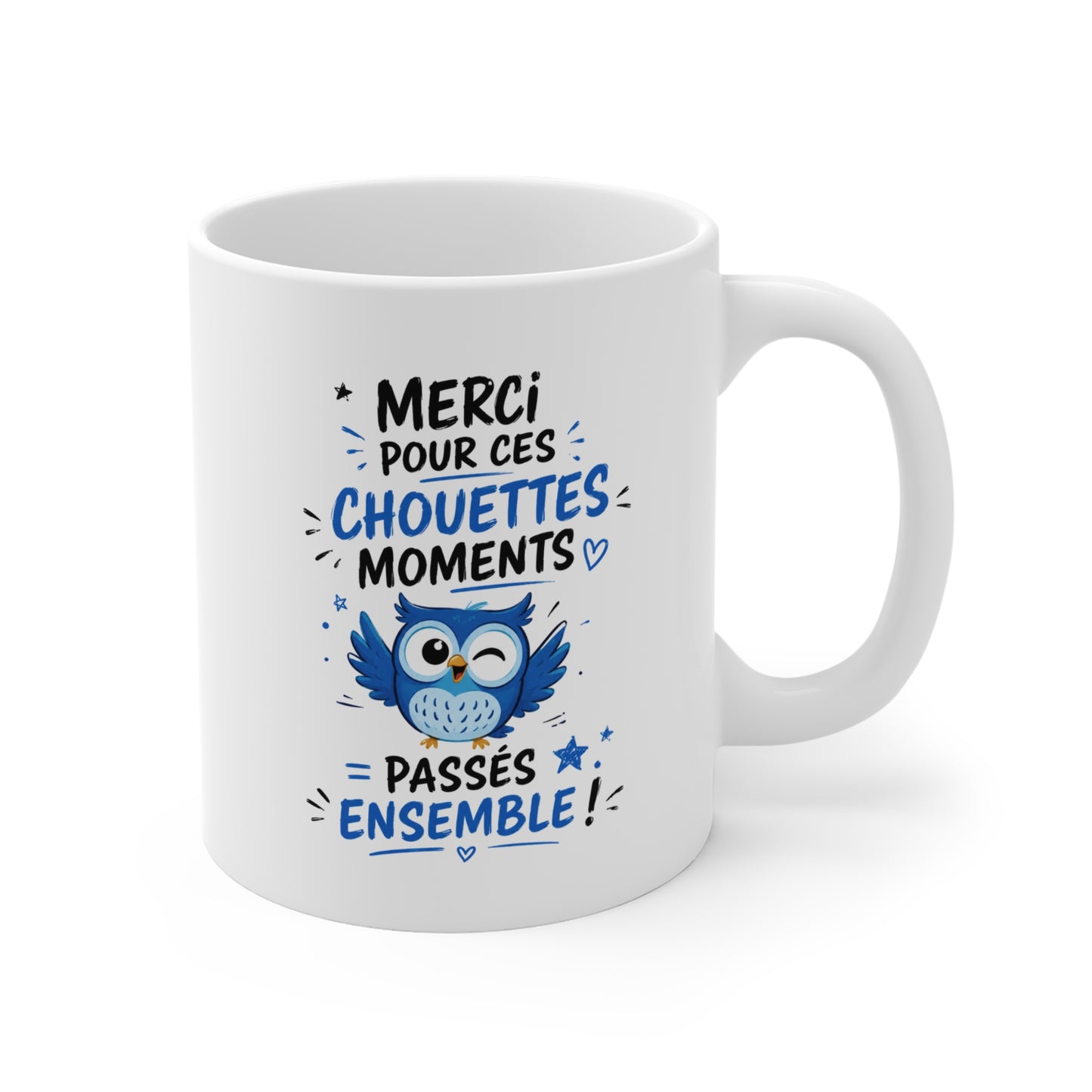 Mug Merci pour Ces Chouettes Moments – Tasse Remerciement avec Chouette – Cadeau Original Souvenir