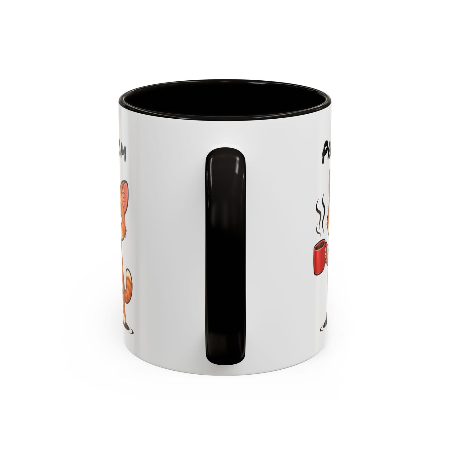 Mug Chat Fatigué Personnalisable 325ml – Tasse Café Humoristique Prénom Cadeau Original Noir Bleu Rouge