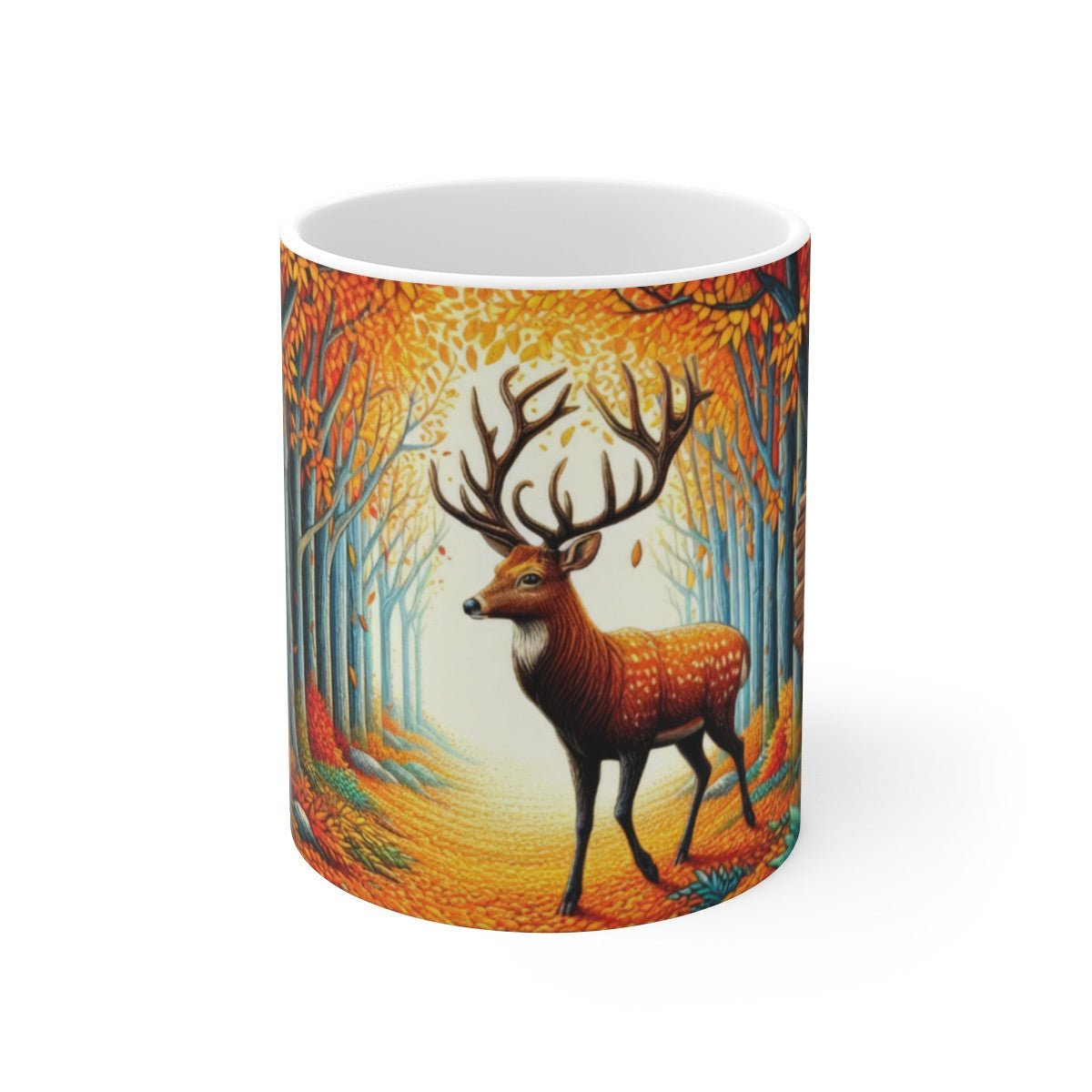 Tasse “Hunting Season” – Mug Céramique 325 ml – Design Cerf Forêt Automne – Cadeau Chasse Nature Plein Air Café